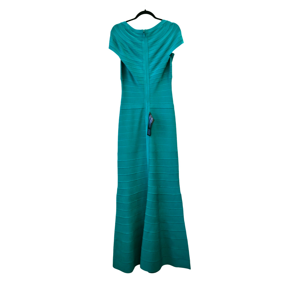 Herve Leger Lora Turquoise Bodycon Bandage Maxi Dress Size Large - Picture 2 of 9